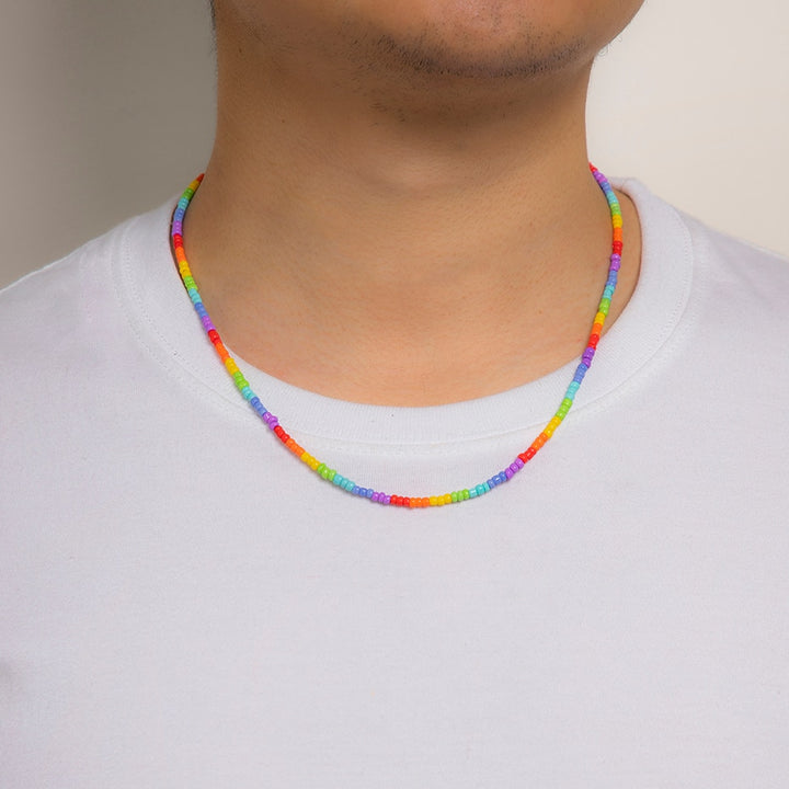 Imitation Boho Colorful Handmade Pearl Necklace for Men