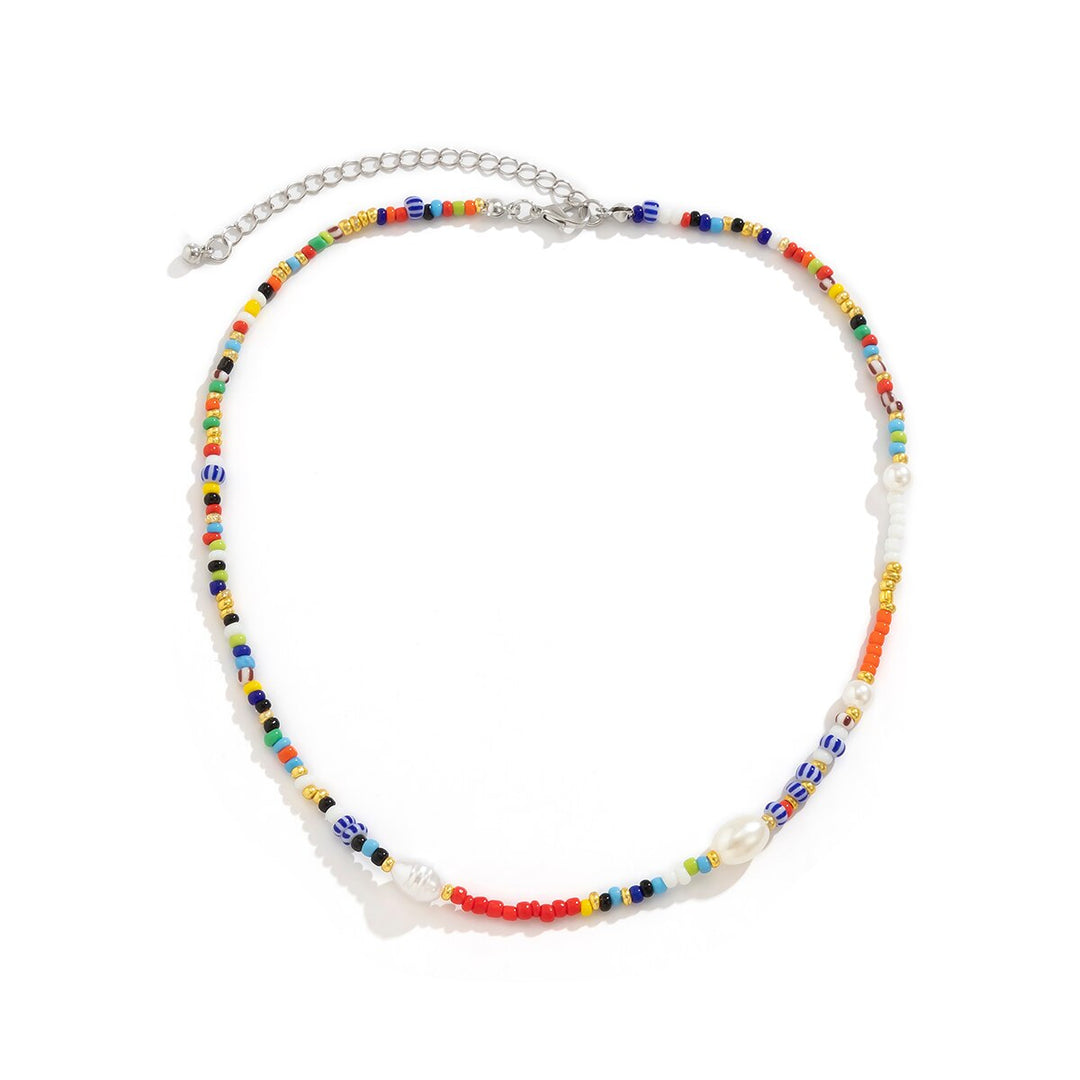Imitation Boho Colorful Handmade Pearl Necklace for Men
