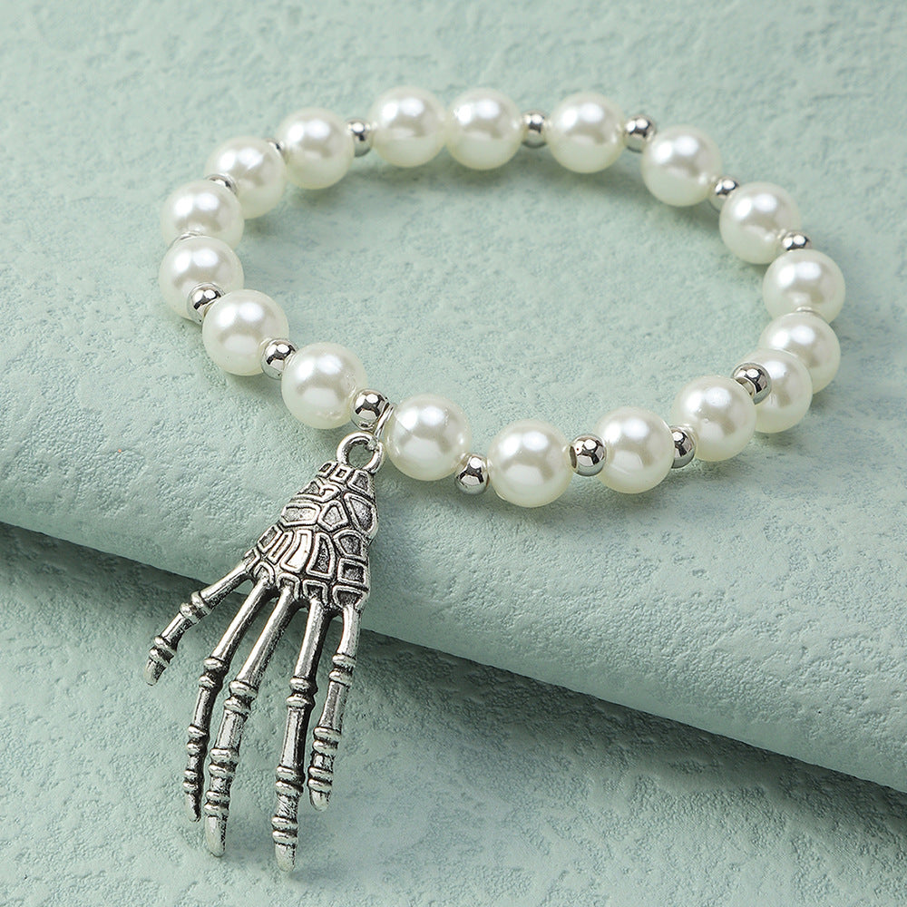 Ghost Claw Pearl Bracelet with Pendant