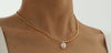Titanium Gold Choker Necklace with Pearl Pendant