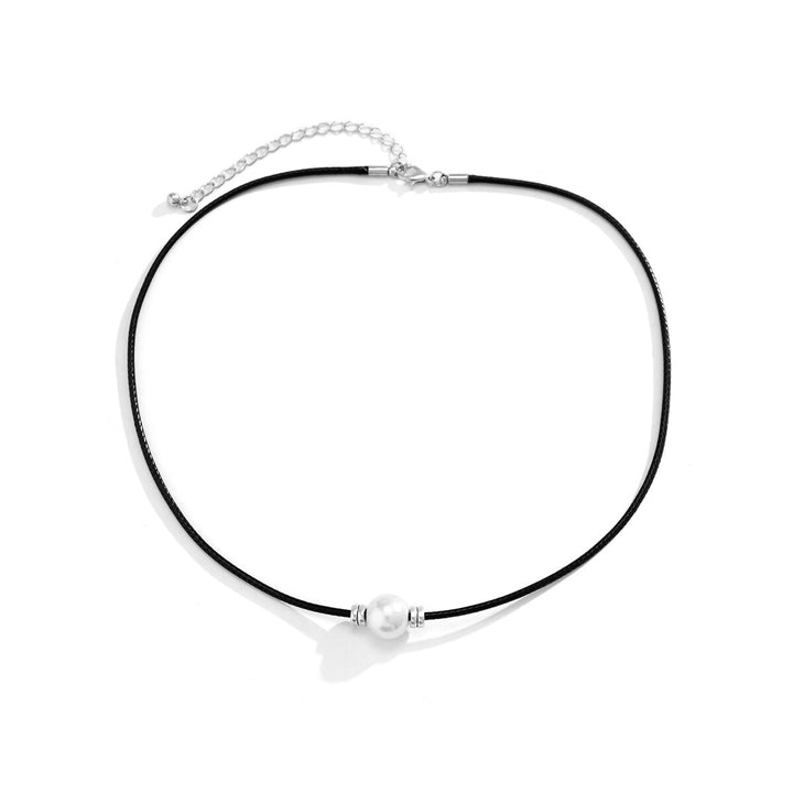 Black Choker Pearl Pendant  Necklace