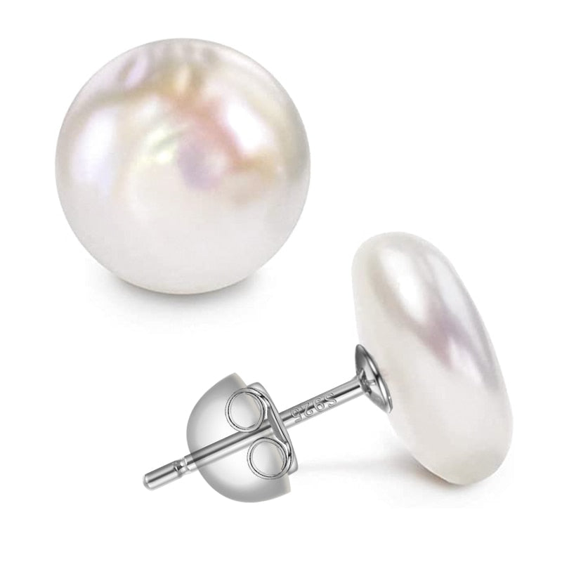 Freshwater Cultured Button Pearls Earrings