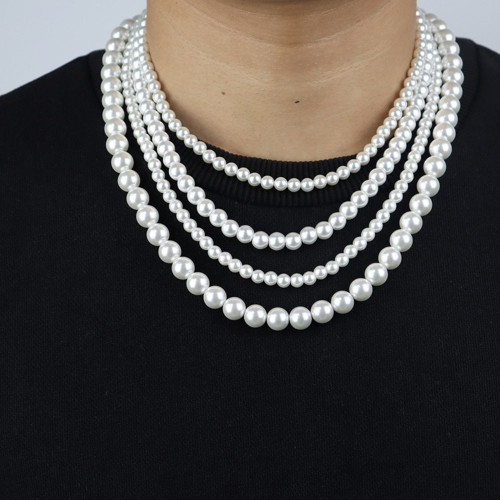 Handmade Pearl Necklace for Men