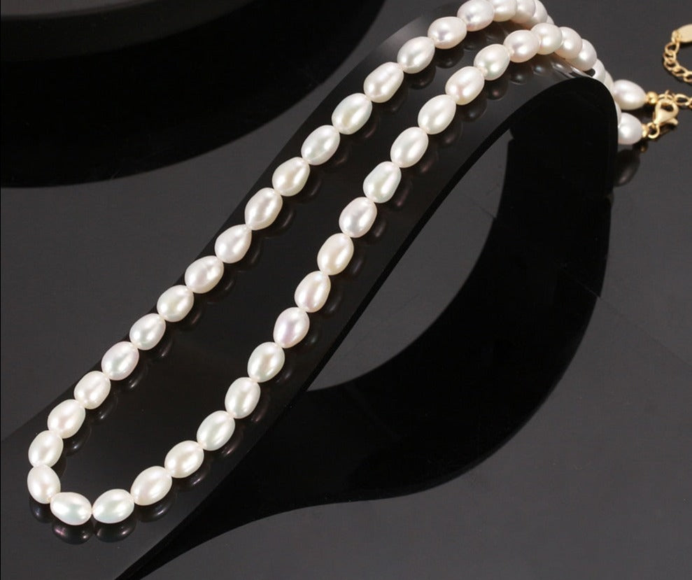Sterling Silver Pearl Choker Necklace